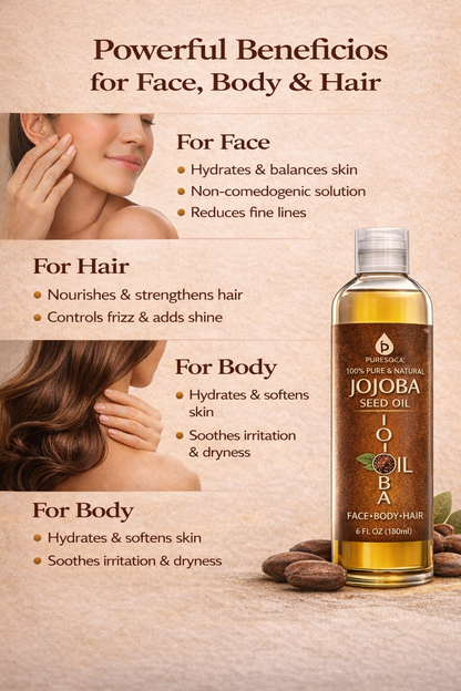Golden Jojoba Oil - Deep Hydration & Natural Skin Balance