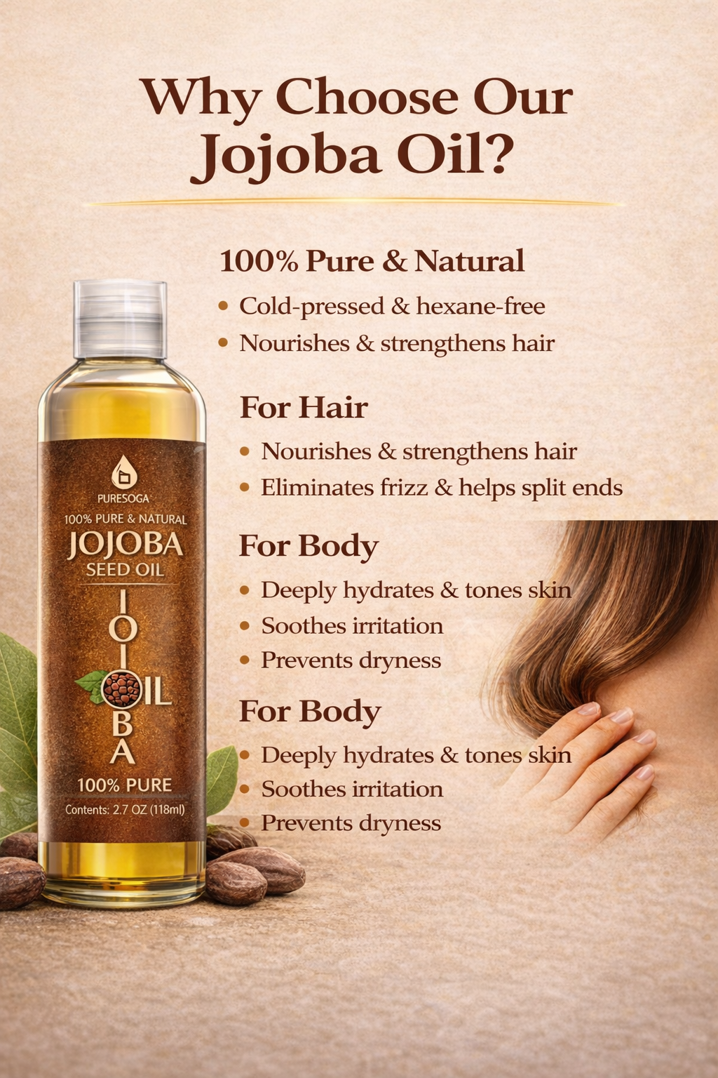 Golden Jojoba Oil - Deep Hydration & Natural Skin Balance